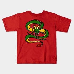 Grinning green dragon Kids T-Shirt